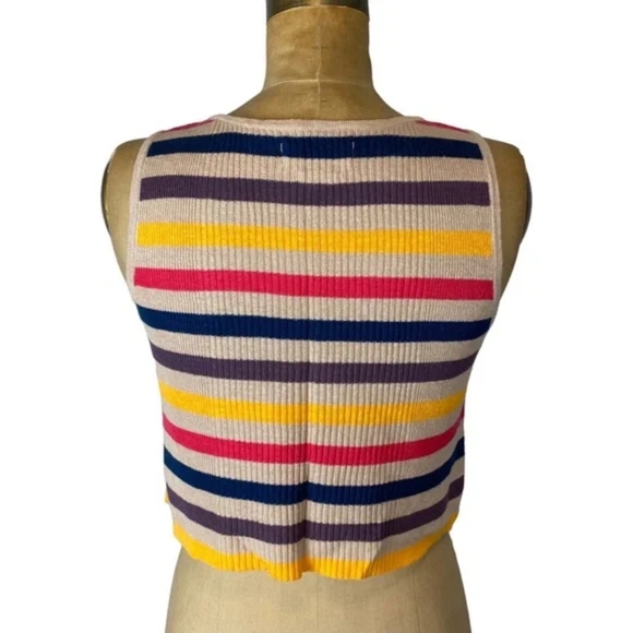 Golden by TNA (Aritzia) Linen Blend Striped Knit Tank Top Size M - Picture 4 of 7